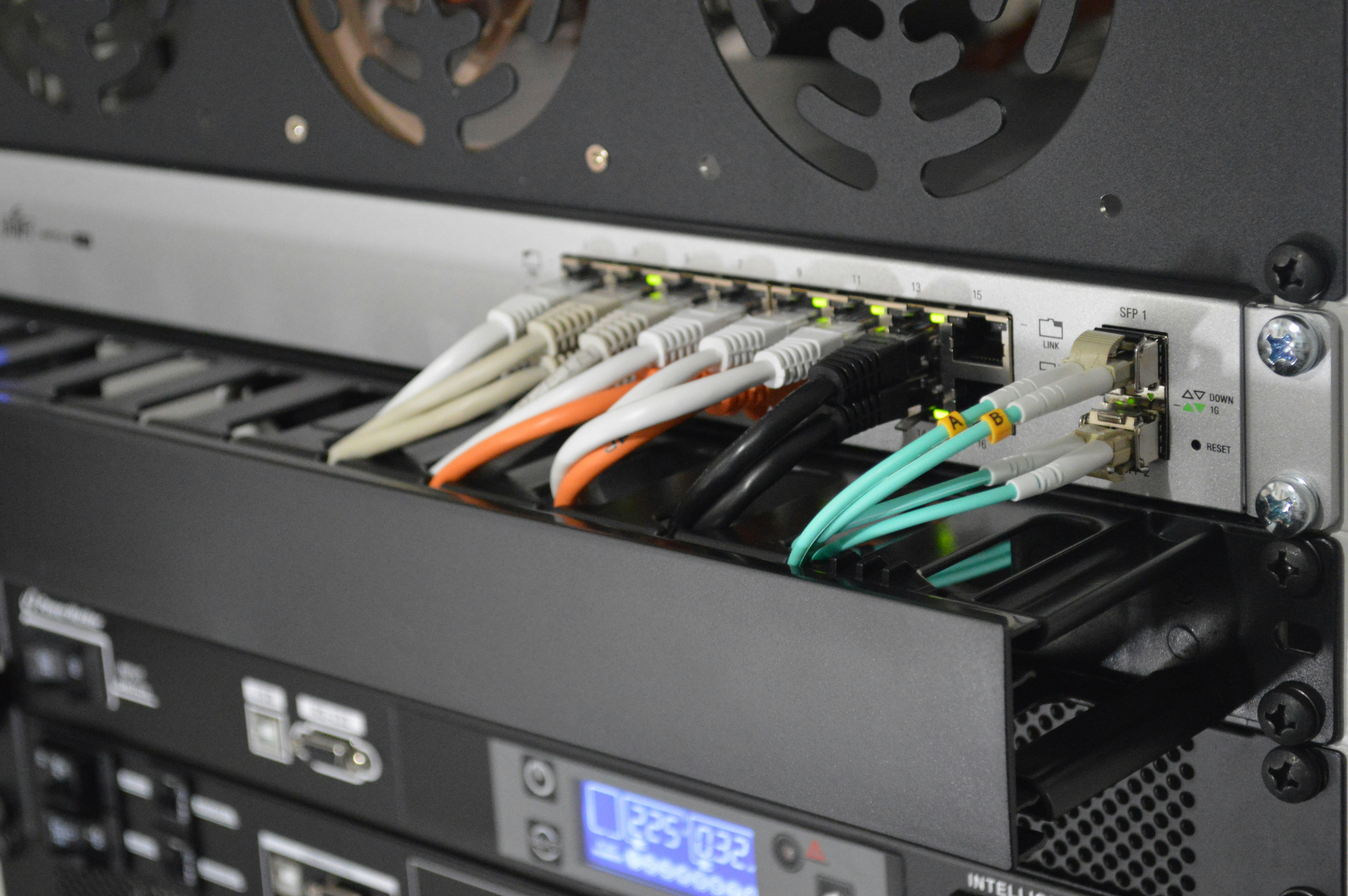 Clean residential network rack with structured cabling